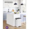 imageSONGMICS Kitchen Trash Can 105Gallon 40L Garbage Can with Lid and Wide Foot Pedal Soft Close and Stays Open Black ULTB541B40White