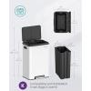 imageSONGMICS Kitchen Trash Can 105Gallon 40L Garbage Can with Lid and Wide Foot Pedal Soft Close and Stays Open Black ULTB541B40White