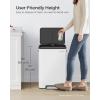 imageSONGMICS Kitchen Trash Can 105Gallon 40L Garbage Can with Lid and Wide Foot Pedal Soft Close and Stays Open Black ULTB541B40White