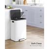 imageSONGMICS Kitchen Trash Can 105Gallon 40L Garbage Can with Lid and Wide Foot Pedal Soft Close and Stays Open Black ULTB541B40White