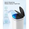 imageSONGMICS Kitchen Trash Can 13Gallon 50 L Motion Sensor Garbage Can Stainless Steel Trash Bin Ozone Odor Control StayOpen Cloud White ULTB620W50Cloud White