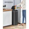 imageSONGMICS Kitchen Trash Can 13Gallon 50 L Motion Sensor Garbage Can Stainless Steel Trash Bin Ozone Odor Control StayOpen Cloud White ULTB620W50Ink Black