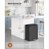imageSONGMICS Kitchen Trash Can 16 Gallon 2 x 8 Gallon Dual Compartment Garbage Can 60L Pedal Recycling Bin Stays Open and Soft Close Stainless Steel 15 Bags Included Metallic Silver ULTB202E01Ink Black