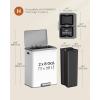 imageSONGMICS Kitchen Trash Can 16 Gallon 2 x 8 Gallon Dual Compartment Garbage Can 60L Pedal Recycling Bin Stays Open and Soft Close Stainless Steel 15 Bags Included Metallic Silver ULTB202E01Cloud White