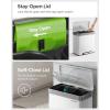 imageSONGMICS Kitchen Trash Can 16 Gallon 2 x 8 Gallon Dual Compartment Garbage Can 60L Pedal Recycling Bin Stays Open and Soft Close Stainless Steel 15 Bags Included Metallic Silver ULTB202E01Cloud White