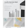 imageSONGMICS Kitchen Trash Can 16 Gallon 2 x 8 Gallon Dual Compartment Garbage Can 60L Pedal Recycling Bin Stays Open and Soft Close Stainless Steel 15 Bags Included Metallic Silver ULTB202E01Metallic Silver