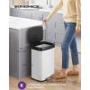 imageSONGMICS Kitchen Trash Can 18Gallon Stainless Steel Garbage Can with StayOpen Lid and Stepon Pedal Soft Closure Tall Large and SpaceSaving Silver and Black ULTB520E68White  Black