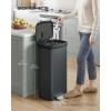 imageSONGMICS Kitchen Trash Can 18Gallon Stainless Steel Garbage Can with StayOpen Lid and Stepon Pedal Soft Closure Tall Large and SpaceSaving Silver and Black ULTB520E68Charcoal Gray  Black