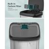 imageSONGMICS Kitchen Trash Can 18Gallon Stainless Steel Garbage Can with StayOpen Lid and Stepon Pedal Soft Closure Tall Large and SpaceSaving Silver and Black ULTB520E68Silver  Black