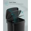 imageSONGMICS Kitchen Trash Can 18Gallon Stainless Steel Garbage Can with StayOpen Lid and Stepon Pedal Soft Closure Tall Large and SpaceSaving Silver and Black ULTB520E68Black