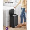 imageSONGMICS Kitchen Trash Can 18Gallon Stainless Steel Garbage Can with StayOpen Lid and Stepon Pedal Soft Closure Tall Large and SpaceSaving Silver and Black ULTB520E68Black