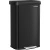 imageSONGMICS Kitchen Trash Can 18Gallon Stainless Steel Garbage Can with StayOpen Lid and Stepon Pedal Soft Closure Tall Large and SpaceSaving Silver and Black ULTB520E68Black