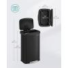 imageSONGMICS Kitchen Trash Can 18Gallon Stainless Steel Garbage Can with StayOpen Lid and Stepon Pedal Soft Closure Tall Large and SpaceSaving Silver and Black ULTB520E68Black