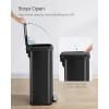 imageSONGMICS Kitchen Trash Can 18Gallon Stainless Steel Garbage Can with StayOpen Lid and Stepon Pedal Soft Closure Tall Large and SpaceSaving Silver and Black ULTB520E68Black