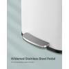 imageSONGMICS Kitchen Trash Can 18Gallon Stainless Steel Garbage Can with StayOpen Lid and Stepon Pedal Soft Closure Tall Large and SpaceSaving Silver and Black ULTB520E68White  Black