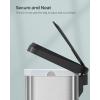 imageSONGMICS Kitchen Trash Can 18Gallon Stainless Steel Garbage Can with StayOpen Lid and Stepon Pedal Soft Closure Tall Large and SpaceSaving Silver and Black ULTB520E68Silver  Black