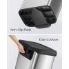 imageSONGMICS Kitchen Trash Can 18Gallon Stainless Steel Garbage Can with StayOpen Lid and Stepon Pedal Soft Closure Tall Large and SpaceSaving Silver and Black ULTB520E68Silver  Black