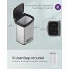 imageSONGMICS Kitchen Trash Can 18Gallon Stainless Steel Garbage Can with StayOpen Lid and Stepon Pedal Soft Closure Tall Large and SpaceSaving Silver and Black ULTB520E68Silver  Black