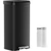 imageSONGMICS Kitchen Trash Can 18Gallon Stainless Steel Garbage Can with StayOpen Lid and Stepon Pedal Soft Closure Tall Large and SpaceSaving Silver and Black ULTB520E68Black