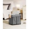 imageSONGMICS Laundry Hamper 238 Gal 90L Laundry Basket Collapsible Clothes Hamper Removable and Washable Liner Metal Wire Frame for Bedroom Bathroom Black and Gray ULCB190G01Black  Gray