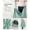 imageSONGMICS Laundry Hamper 238 Gal 90L Laundry Basket Collapsible Clothes Hamper Removable and Washable Liner Metal Wire Frame for Bedroom Bathroom Black and Gray ULCB190G01Silver  Mint Green