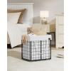 imageSONGMICS Laundry Hamper 238 Gal 90L Laundry Basket Collapsible Clothes Hamper Removable and Washable Liner Metal Wire Frame for Bedroom Bathroom Black and Gray ULCB190G01Cream White