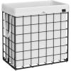 imageSONGMICS Laundry Hamper 238 Gal 90L Laundry Basket Collapsible Clothes Hamper Removable and Washable Liner Metal Wire Frame for Bedroom Bathroom Black and Gray ULCB190G01Cream White