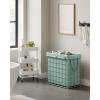 imageSONGMICS Laundry Hamper 238 Gal 90L Laundry Basket Collapsible Clothes Hamper Removable and Washable Liner Metal Wire Frame for Bedroom Bathroom Black and Gray ULCB190G01Silver  Mint Green