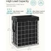 imageSONGMICS Laundry Hamper 238 Gal 90L Laundry Basket Collapsible Clothes Hamper Removable and Washable Liner Metal Wire Frame for Bedroom Bathroom Black and Gray ULCB190G01Silver  Classic Black