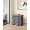 imageSONGMICS Laundry Hamper 238 Gal 90L Laundry Basket Collapsible Clothes Hamper Removable and Washable Liner Metal Wire Frame for Bedroom Bathroom Black and Gray ULCB190G01Black  Gray