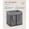 imageSONGMICS Laundry Hamper 238 Gal 90L Laundry Basket Collapsible Clothes Hamper Removable and Washable Liner Metal Wire Frame for Bedroom Bathroom Black and Gray ULCB190G01Black  Gray