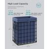 imageSONGMICS Laundry Hamper 238 Gal 90L Laundry Basket Collapsible Clothes Hamper Removable and Washable Liner Metal Wire Frame for Bedroom Bathroom Black and Gray ULCB190G01Negro  Azul Carbn