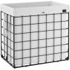 imageSONGMICS Laundry Hamper 238 Gal 90L Laundry Basket Collapsible Clothes Hamper Removable and Washable Liner Metal Wire Frame for Bedroom Bathroom Black and Gray ULCB190G01Cream White