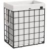imageSONGMICS Laundry Hamper 238 Gal 90L Laundry Basket Collapsible Clothes Hamper Removable and Washable Liner Metal Wire Frame for Bedroom Bathroom Black and Gray ULCB190G01Cream White