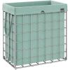 imageSONGMICS Laundry Hamper 238 Gal 90L Laundry Basket Collapsible Clothes Hamper Removable and Washable Liner Metal Wire Frame for Bedroom Bathroom Black and Gray ULCB190G01Silver  Mint Green