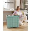 imageSONGMICS Laundry Hamper 238 Gal 90L Laundry Basket Collapsible Clothes Hamper Removable and Washable Liner Metal Wire Frame for Bedroom Bathroom Black and Gray ULCB190G01Silver  Mint Green