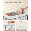 imageSONGMICS Laundry Hamper 238 Gal 90L Laundry Basket Collapsible Clothes Hamper Removable and Washable Liner Metal Wire Frame for Bedroom Bathroom Black and Gray ULCB190G01Cream White