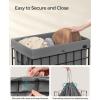 imageSONGMICS Laundry Hamper 238 Gal 90L Laundry Basket Collapsible Clothes Hamper Removable and Washable Liner Metal Wire Frame for Bedroom Bathroom Black and Gray ULCB190G01Black  Gray