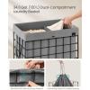 imageSONGMICS Laundry Hamper 238 Gal 90L Laundry Basket Collapsible Clothes Hamper Removable and Washable Liner Metal Wire Frame for Bedroom Bathroom Black and Gray ULCB190G01Black  Gray