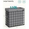 imageSONGMICS Laundry Hamper 238 Gal 90L Laundry Basket Collapsible Clothes Hamper Removable and Washable Liner Metal Wire Frame for Bedroom Bathroom Black and Gray ULCB190G01Black  Gray