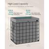 imageSONGMICS Laundry Hamper 238 Gal 90L Laundry Basket Collapsible Clothes Hamper Removable and Washable Liner Metal Wire Frame for Bedroom Bathroom Black and Gray ULCB190G01Black  Gray