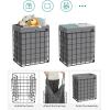 imageSONGMICS Laundry Hamper 238 Gal 90L Laundry Basket Collapsible Clothes Hamper Removable and Washable Liner Metal Wire Frame for Bedroom Bathroom Black and Gray ULCB190G01Black  Gray