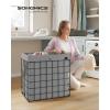 imageSONGMICS Laundry Hamper 238 Gal 90L Laundry Basket Collapsible Clothes Hamper Removable and Washable Liner Metal Wire Frame for Bedroom Bathroom Black and Gray ULCB190G01Black  Gray