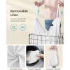 imageSONGMICS Laundry Hamper 238 Gal 90L Laundry Basket Collapsible Clothes Hamper Removable and Washable Liner Metal Wire Frame for Bedroom Bathroom Black and Gray ULCB190G01Cream White