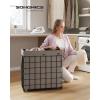 imageSONGMICS Laundry Hamper 238 Gal 90L Laundry Basket Collapsible Clothes Hamper Removable and Washable Liner Metal Wire Frame for Bedroom Bathroom Black and Gray ULCB190G01Black  Camel Brown