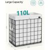 imageSONGMICS Laundry Hamper 238 Gal 90L Laundry Basket Collapsible Clothes Hamper Removable and Washable Liner Metal Wire Frame for Bedroom Bathroom Black and Gray ULCB190G01Cream White