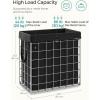 imageSONGMICS Laundry Hamper 238 Gal 90L Laundry Basket Collapsible Clothes Hamper Removable and Washable Liner Metal Wire Frame for Bedroom Bathroom Black and Gray ULCB190G01Silver  Classic Black