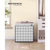 imageSONGMICS Laundry Hamper 238 Gal 90L Laundry Basket Collapsible Clothes Hamper Removable and Washable Liner Metal Wire Frame for Bedroom Bathroom Black and Gray ULCB190G01Cream White