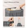 imageSONGMICS Laundry Hamper 238 Gal 90L Laundry Basket Collapsible Clothes Hamper Removable and Washable Liner Metal Wire Frame for Bedroom Bathroom Black and Gray ULCB190G01Black  Gray