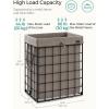 imageSONGMICS Laundry Hamper 238 Gal 90L Laundry Basket Collapsible Clothes Hamper Removable and Washable Liner Metal Wire Frame for Bedroom Bathroom Black and Gray ULCB190G01Black  Camel Brown